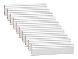 Vorteilspack KGM Hamburger Sockelleiste Altberliner Profil - Weiß lackierte Fußbodenleiste aus Kiefer Massivholz - Maße: 2400 x 18 x 70 mm - 10 Stück / 24M