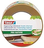 tesa Doppelseitiges Klebeband PRO NATURE - stark und vielseitig, als Verlegeband für Böden sowie zum Basteln geeignet - aus 100 % recyceltem Kunststoff - 25 m x 50 mm